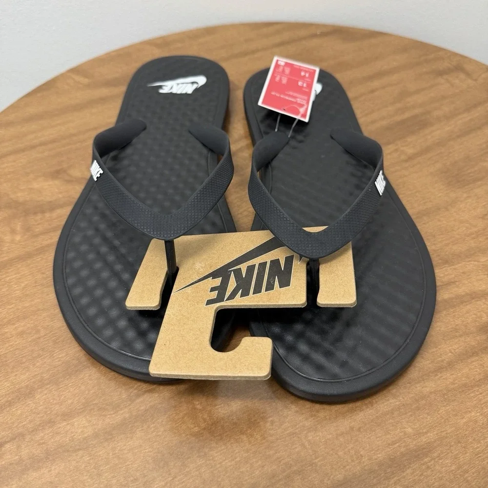 Nike OnDeck Flip-Flop Unisex Black/White CU3958-002 Mens 13/Women 14 New W/O Box